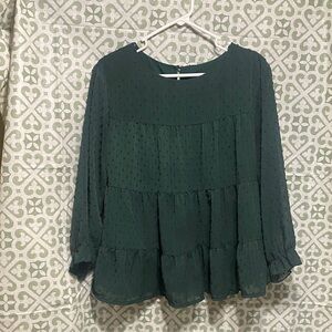 Source Unknown Dark Green Blouse